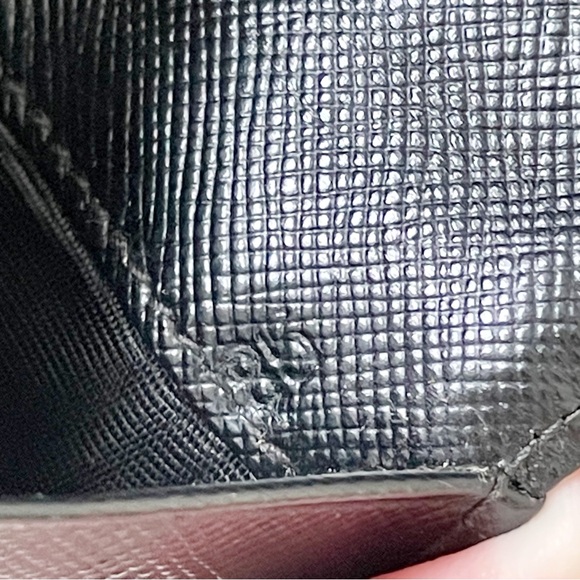 Prada black Tessuto nylon triangle logo saffiano leather key case - Picture 11 of 11